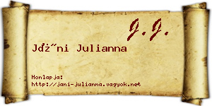 Jáni Julianna névjegykártya