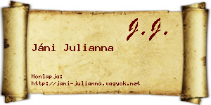 Jáni Julianna névjegykártya